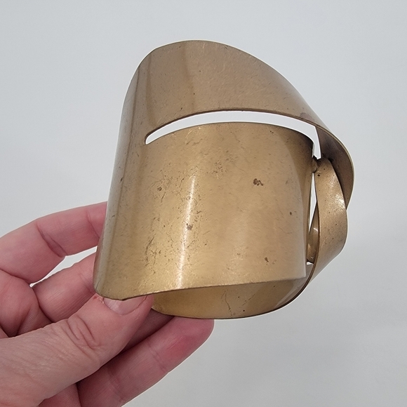 Retro Vintage 80s Gold Metal Arm Cuff Boho Minimalist Festival Goddess Bracelet - Picture 12 of 16